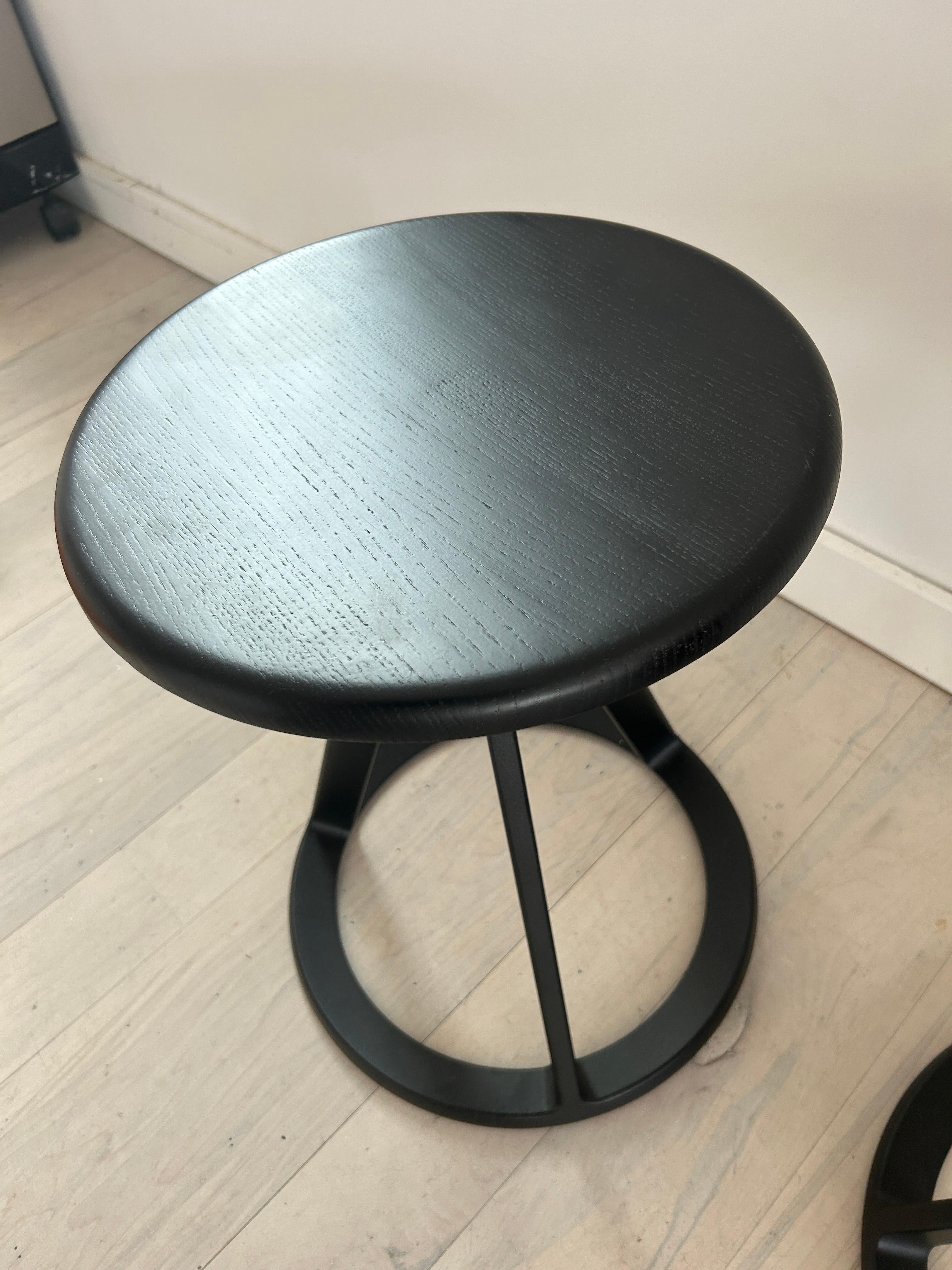 American Pair of Modern Edward Barber and Jay Osgerby for Knoll Piton Stools Black For Sale