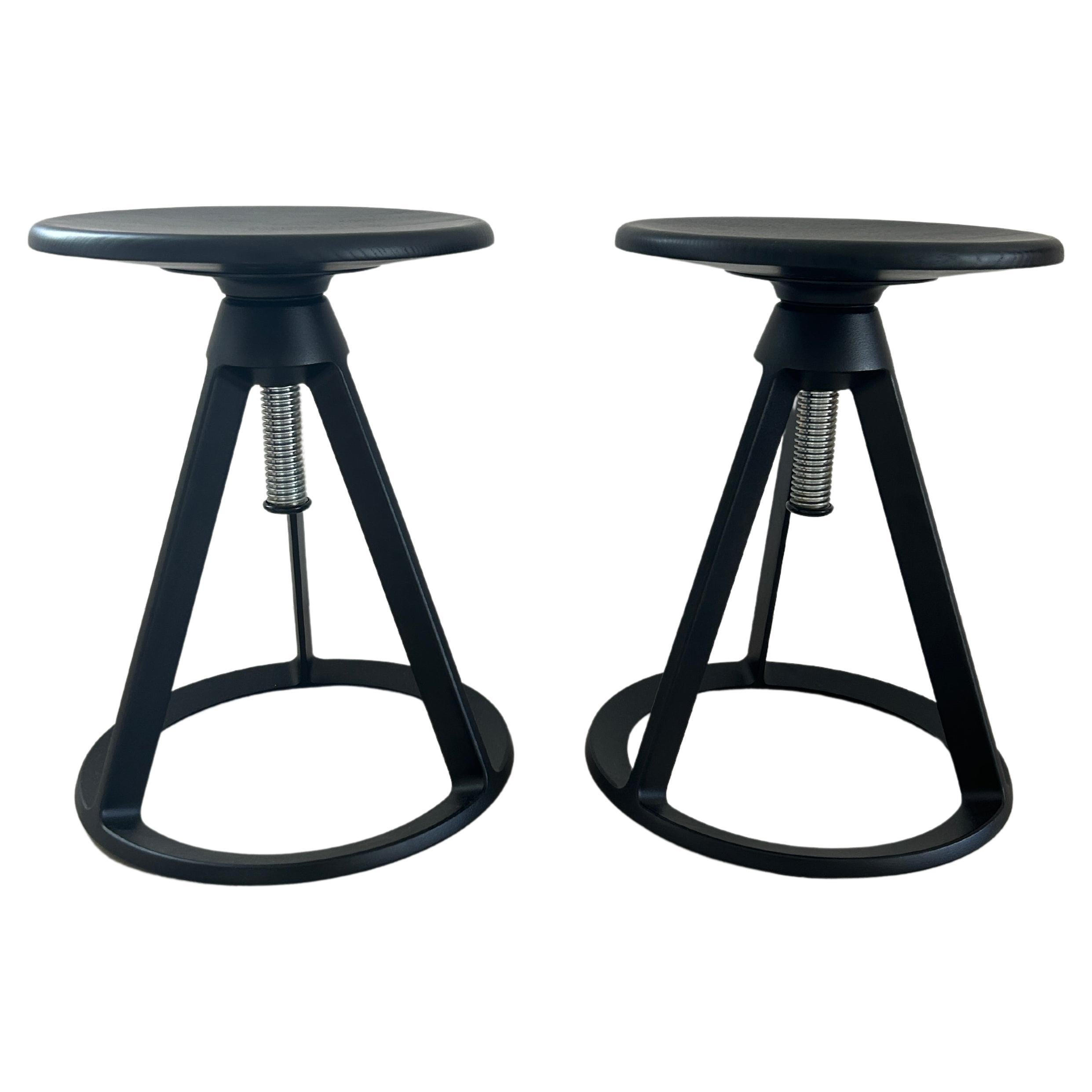 Pair of Modern Edward Barber and Jay Osgerby for Knoll Piton Stools Black For Sale