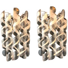 Pair of  Modern Italian Curly Murano Glass Sconces or Wall Lights