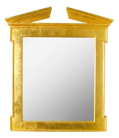 Coppia di specchi in legno dorato in stile Regency moderno