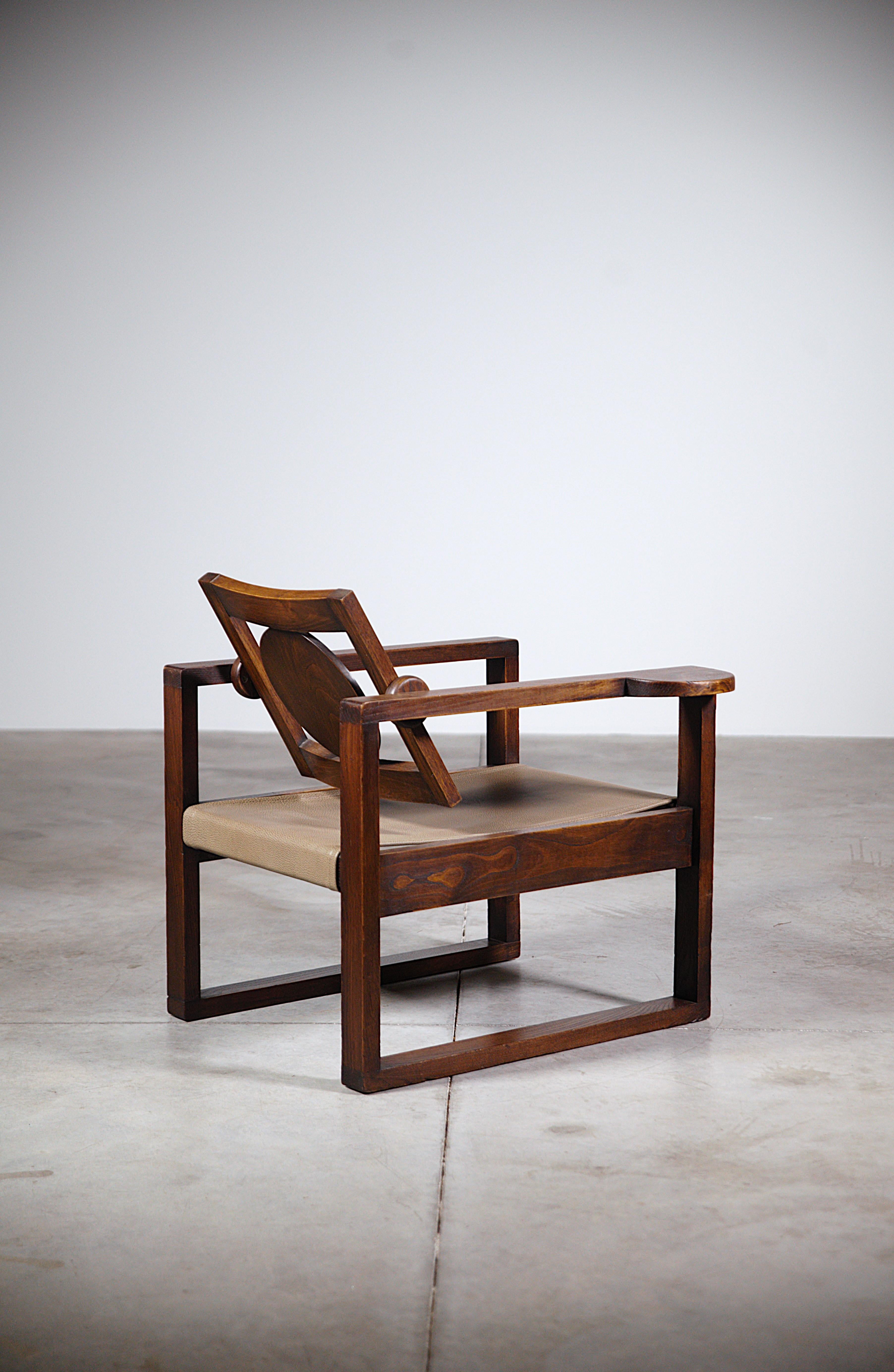 French A Pair of Modernist Armchairs by Victor Courtray France 1940s