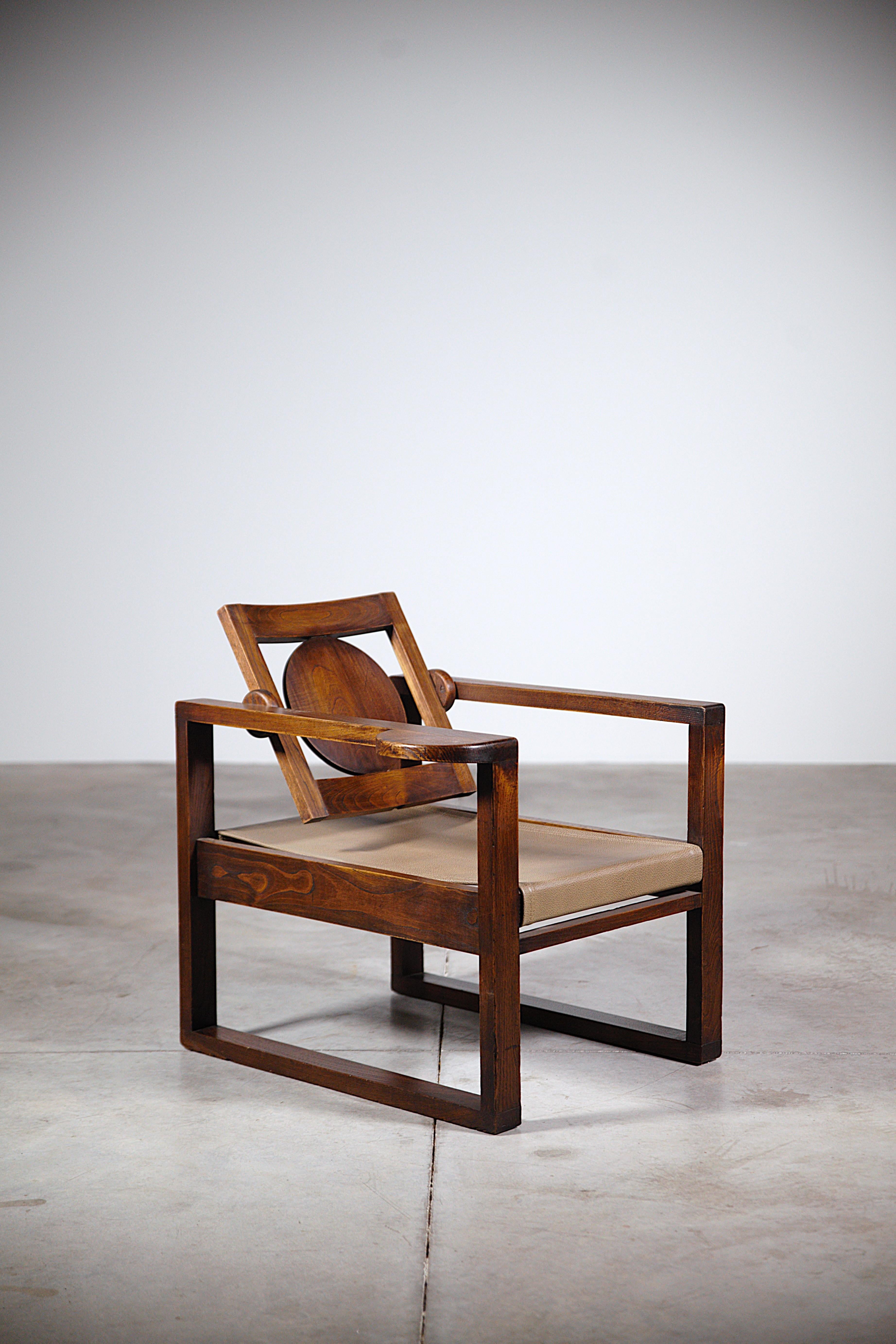 A Pair of Modernist Armchairs by Victor Courtray France 1940s In Good Condition In HYÈRES, FR