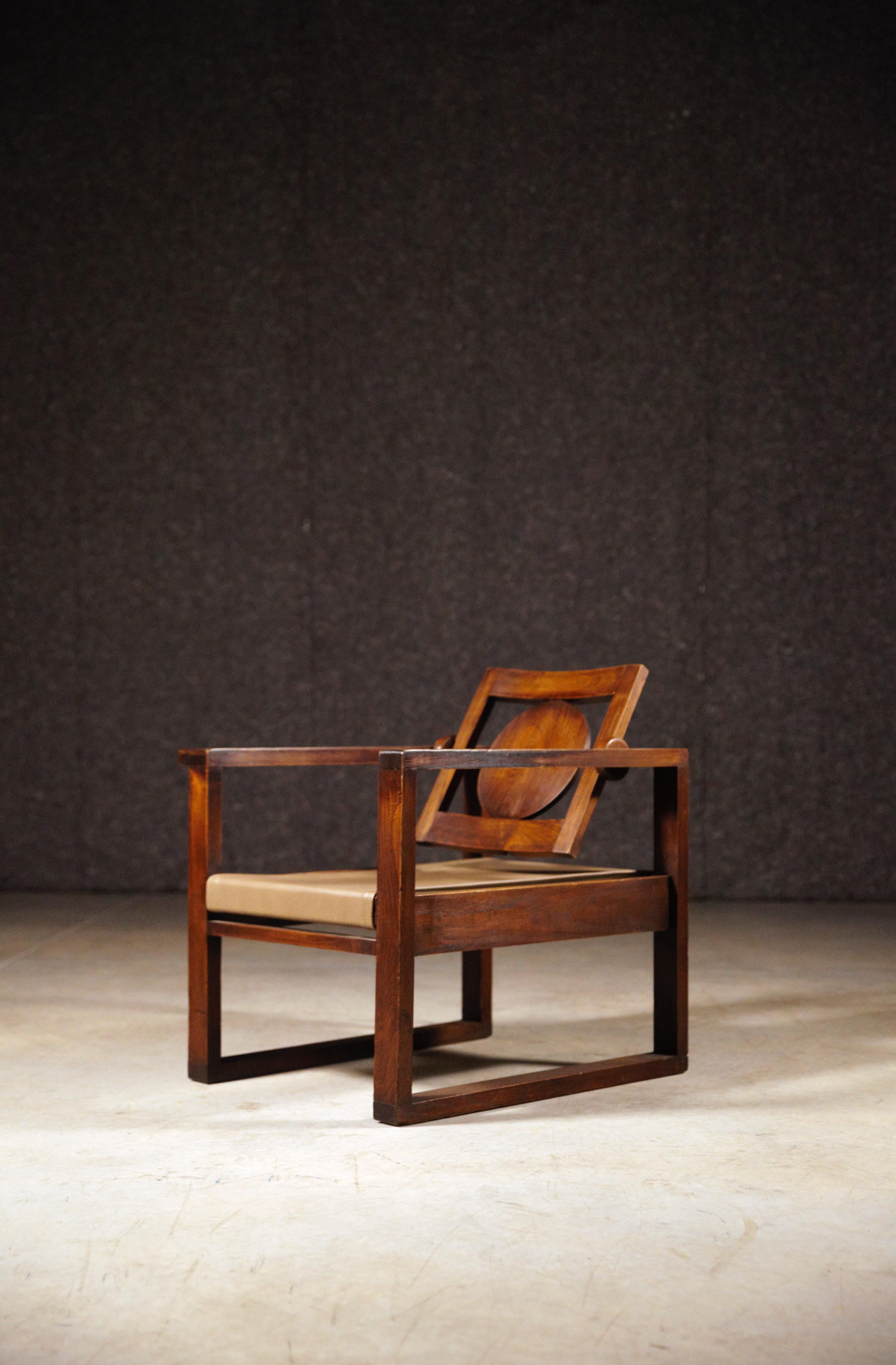 Ein Paar modernistische Sessel von Victor Courtray, Frankreich 1940er Jahre im Angebot 2