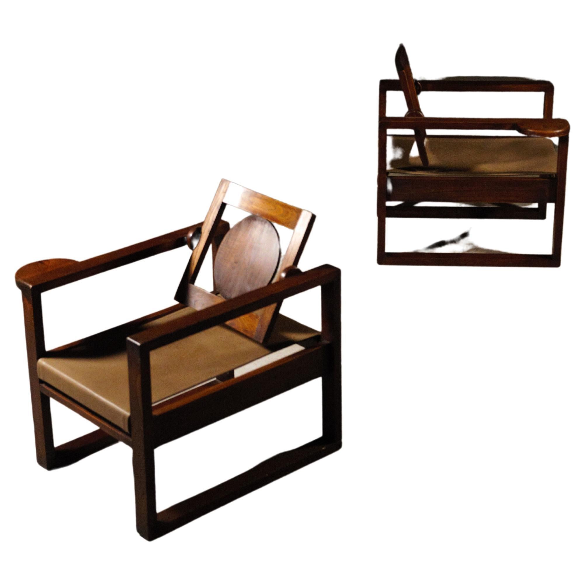 Paire de fauteuils modernistes de Victor Courtray France, années 1940 en vente