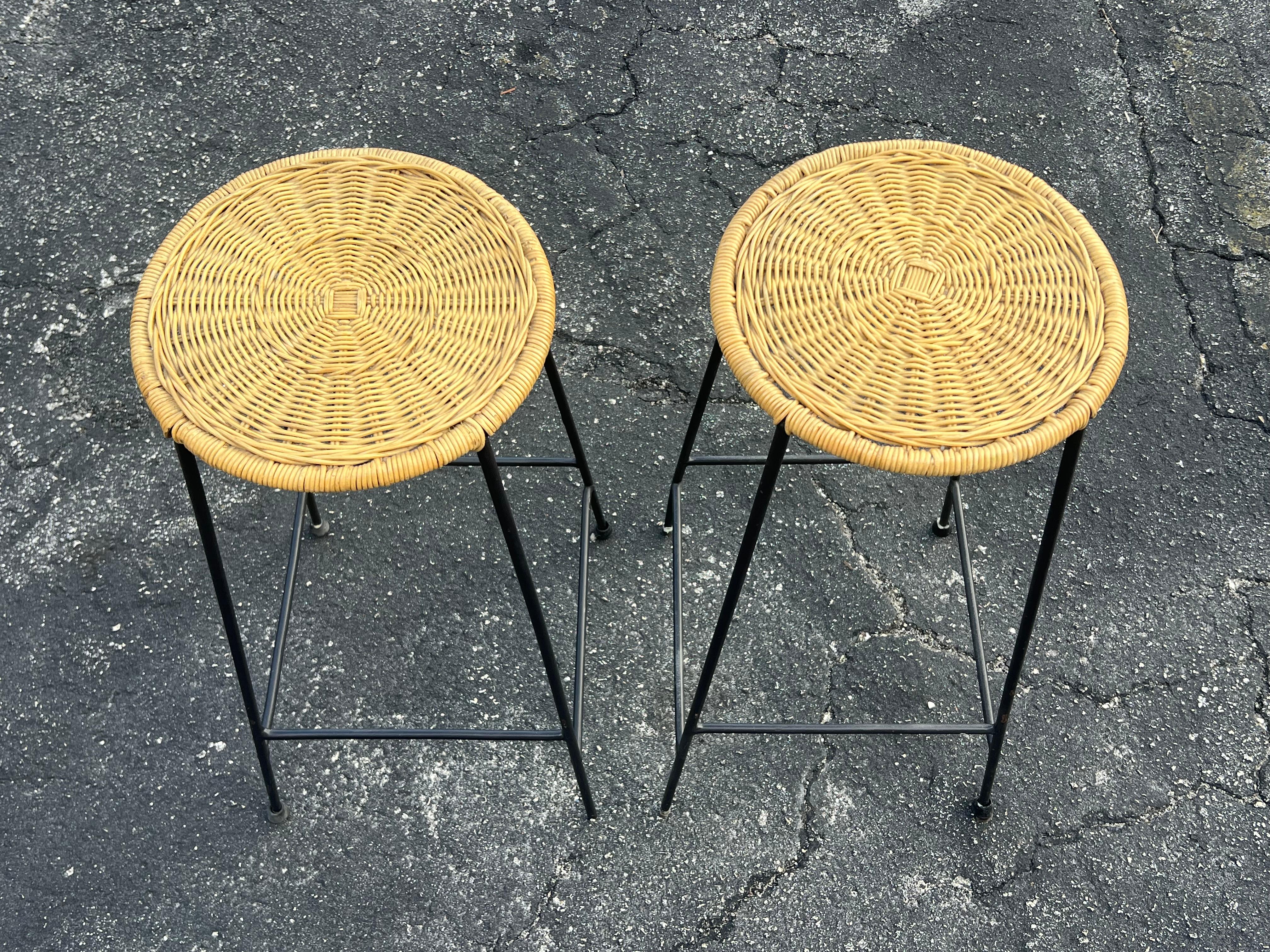 American A Pair Of Modernist Bar Stools Ca' 1960's For Sale