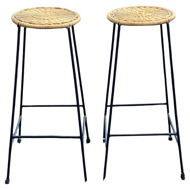 Pop Stool Pair 80s John Risley Inspired Man and Woman Pop Art Bar Stools For Sale ...