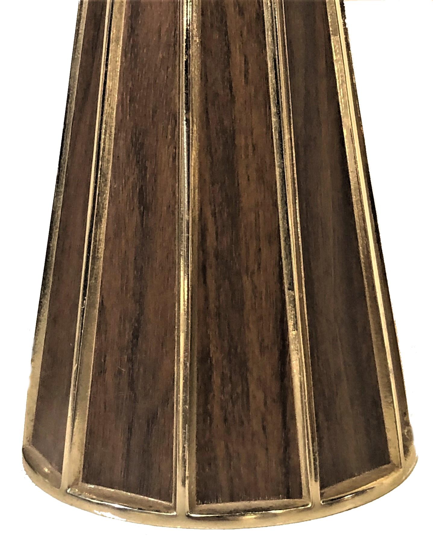 A Pair of Modernist Brass and Wood Lamps in Mastercraft Style, ca. 1960s 2