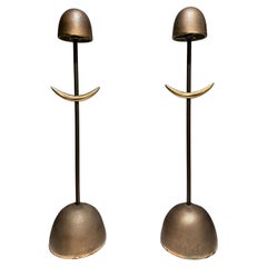 A Pair Of Modernist Bronze Table Lamps by Mies aand Van Gessel For Qausar 