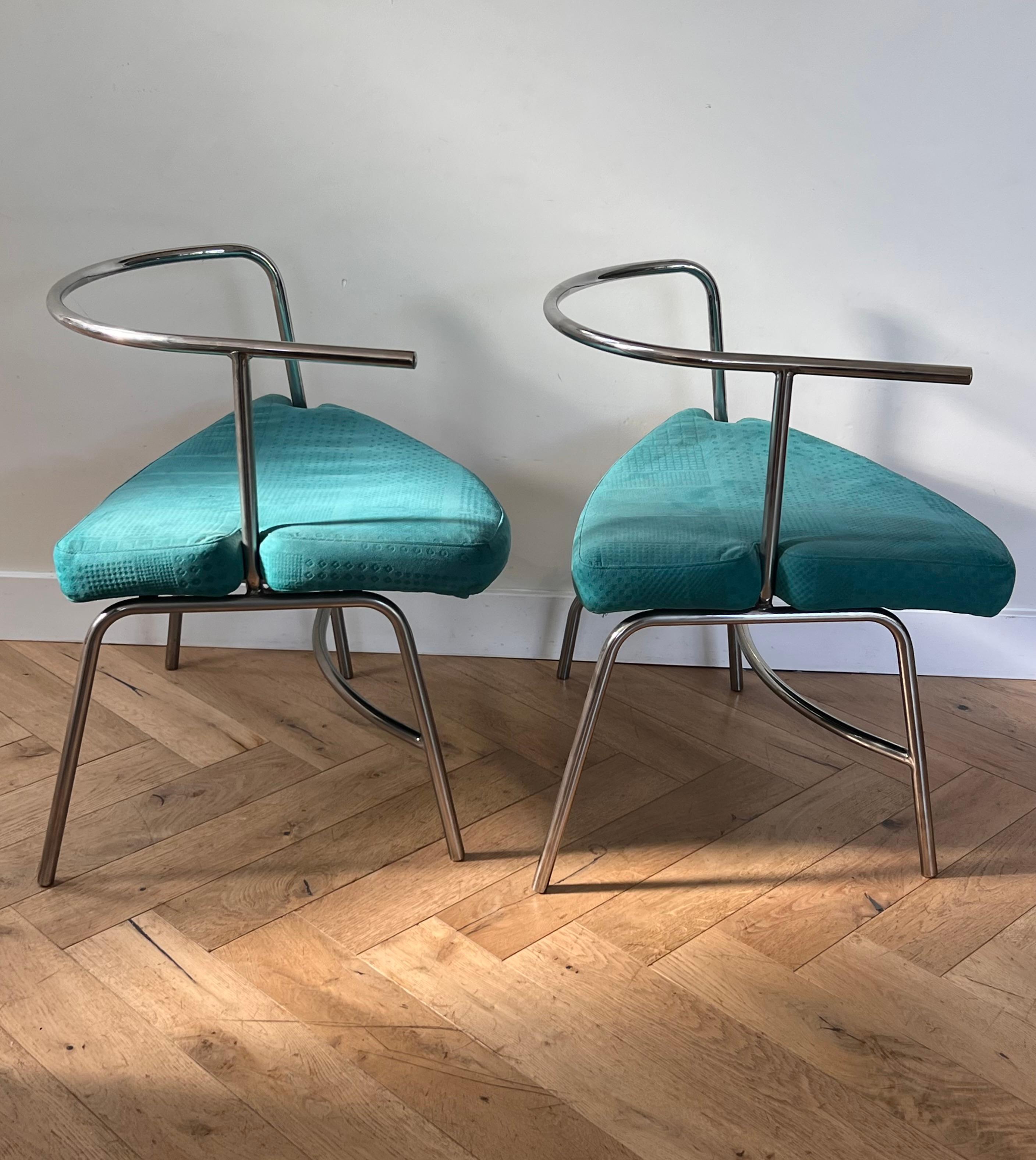 Pair of Modernist Italian Geometric Armchairs, C 1970 For Sale 5