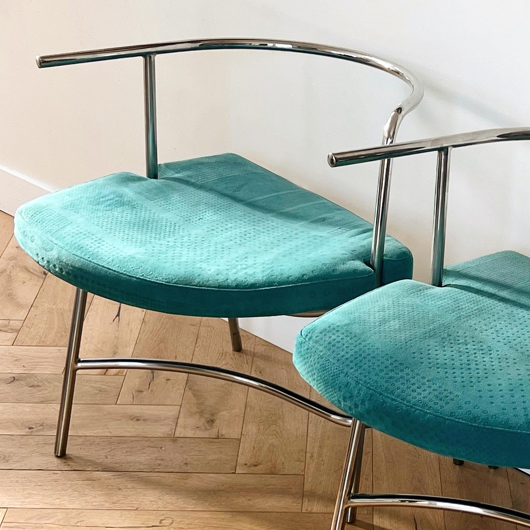 Pair of Modernist Italian Geometric Armchairs, C 1970 For Sale 8