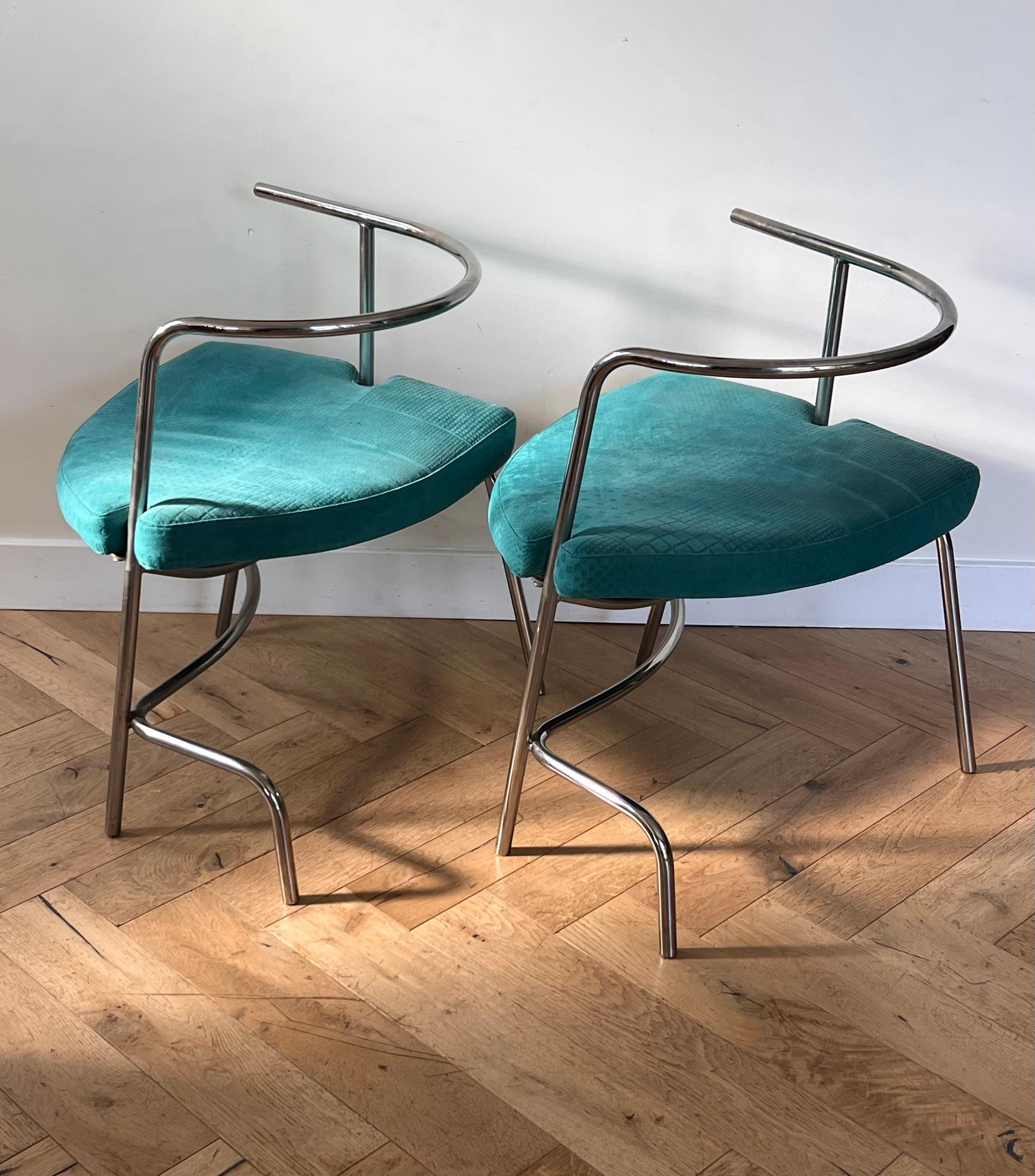 Pair of Modernist Italian Geometric Armchairs, C 1970 For Sale 9