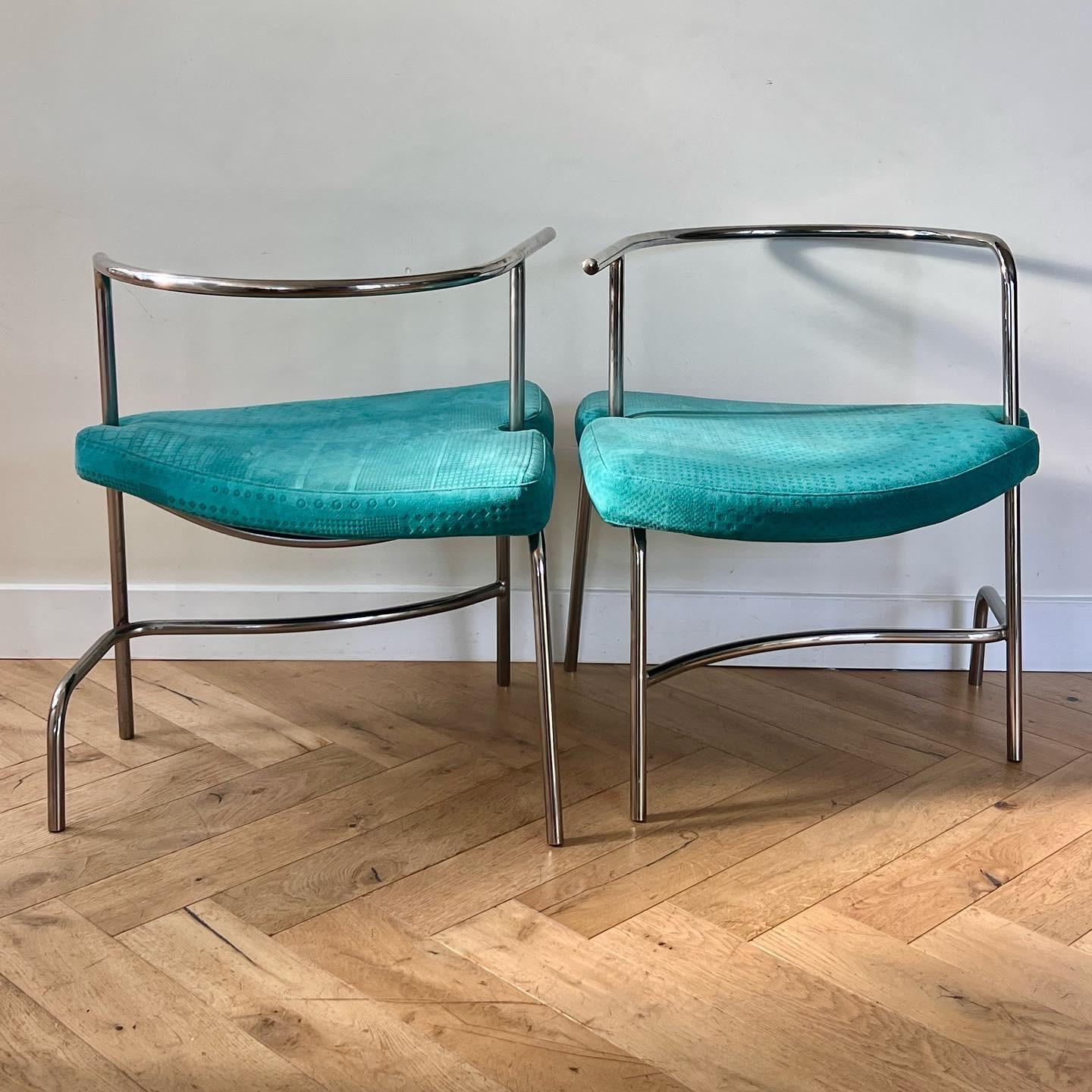 Pair of Modernist Italian Geometric Armchairs, C 1970 For Sale 11