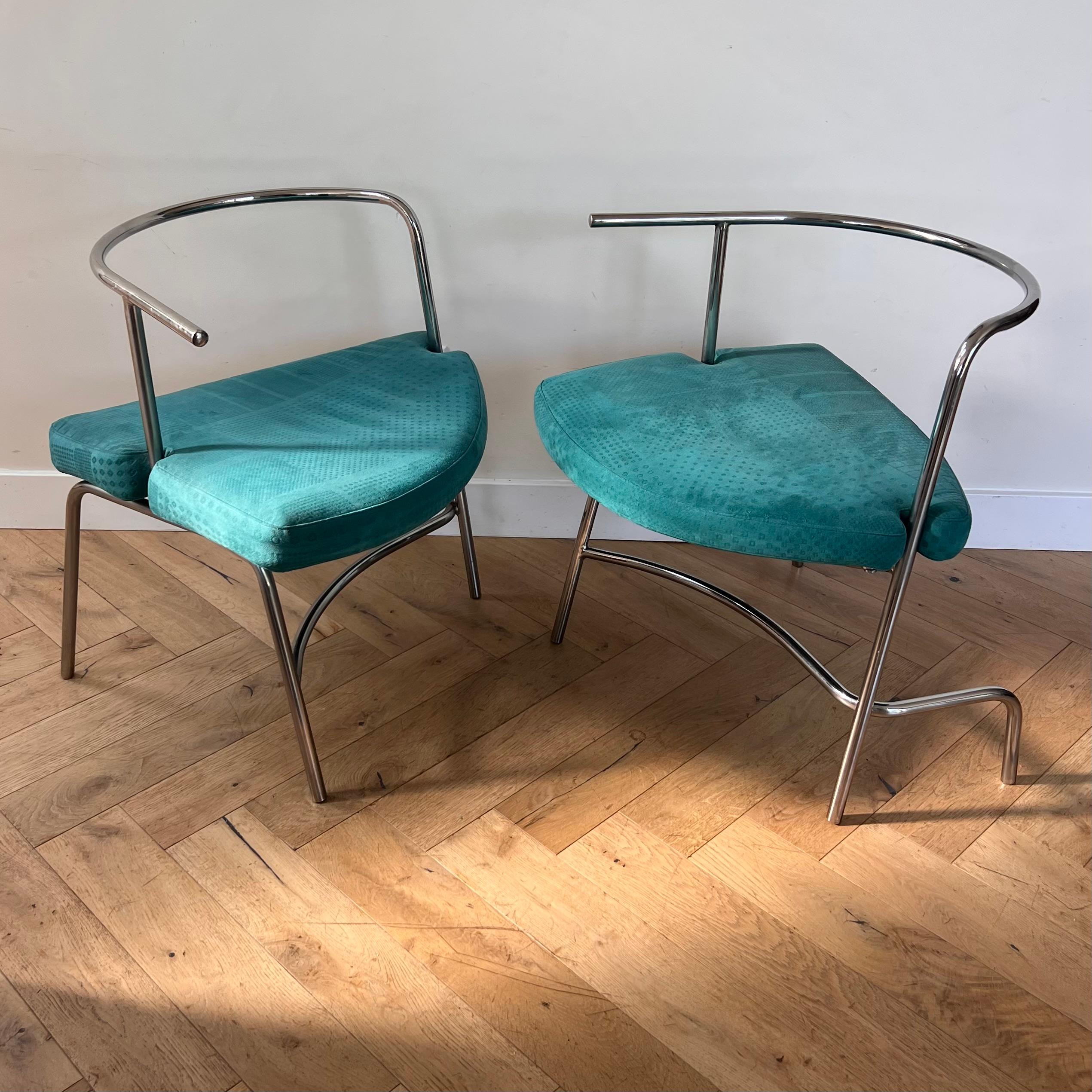 Pair of Modernist Italian Geometric Armchairs, C 1970 For Sale 13