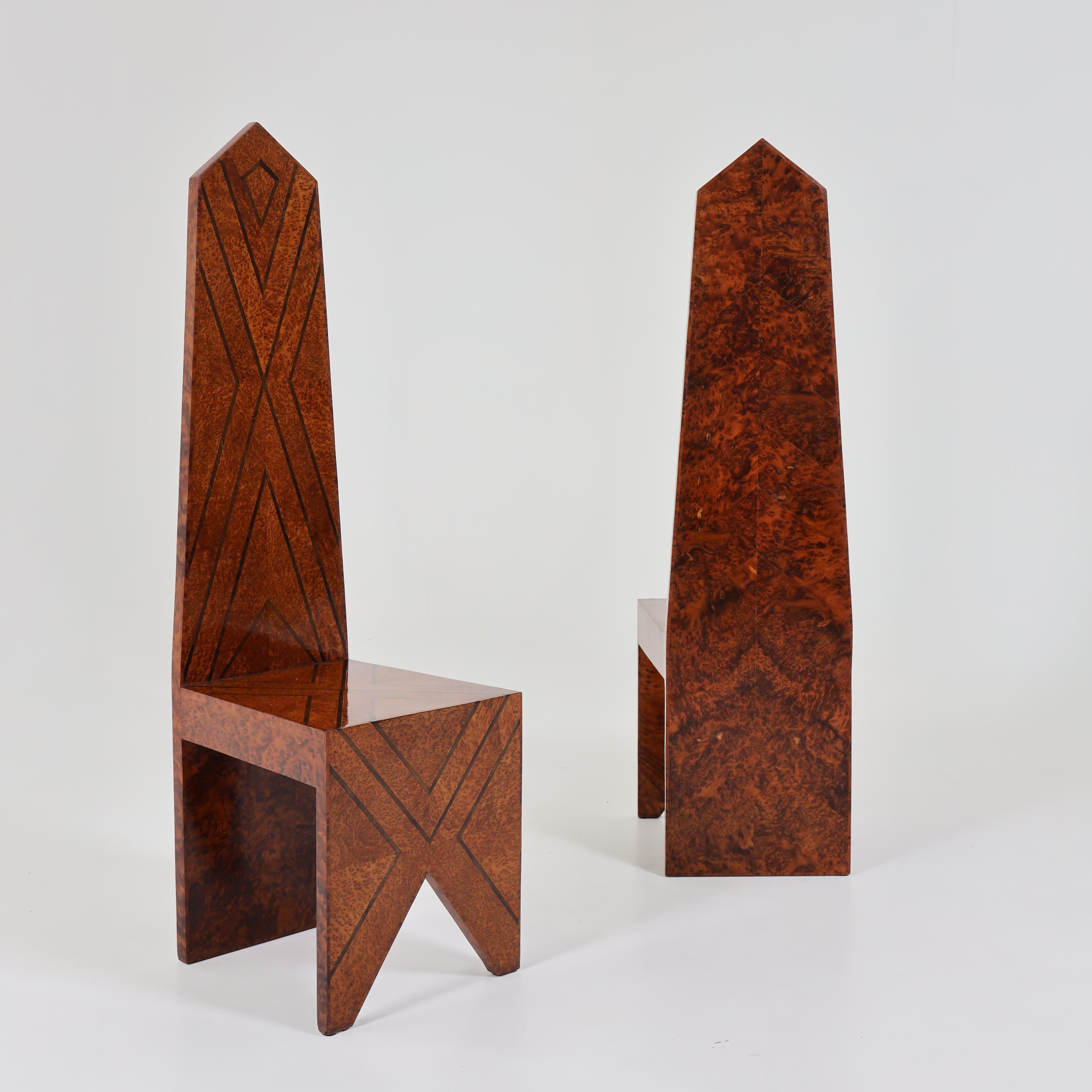 Pair of Modernist Tall Back 