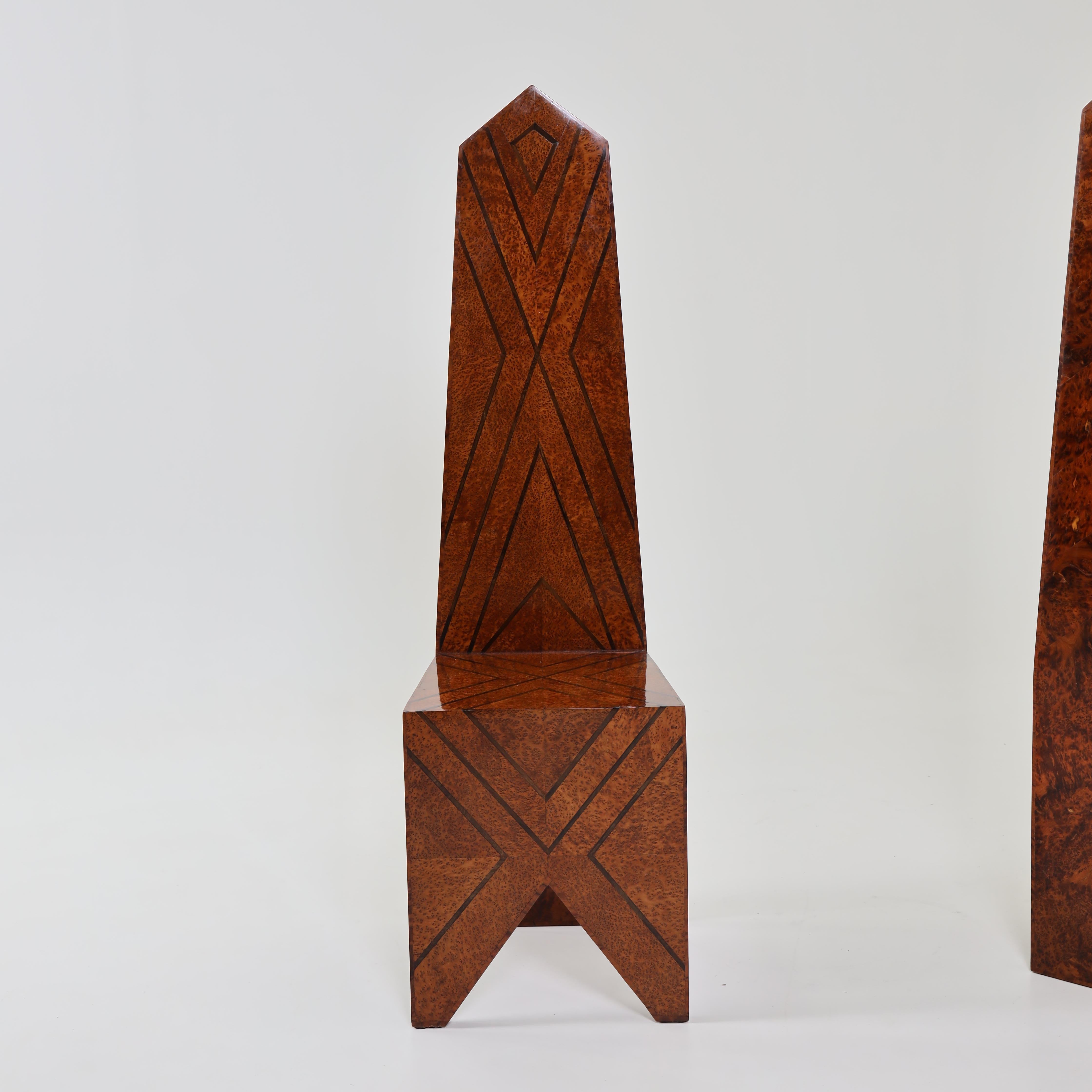 Late 20th Century Pair of Modernist Tall Back 