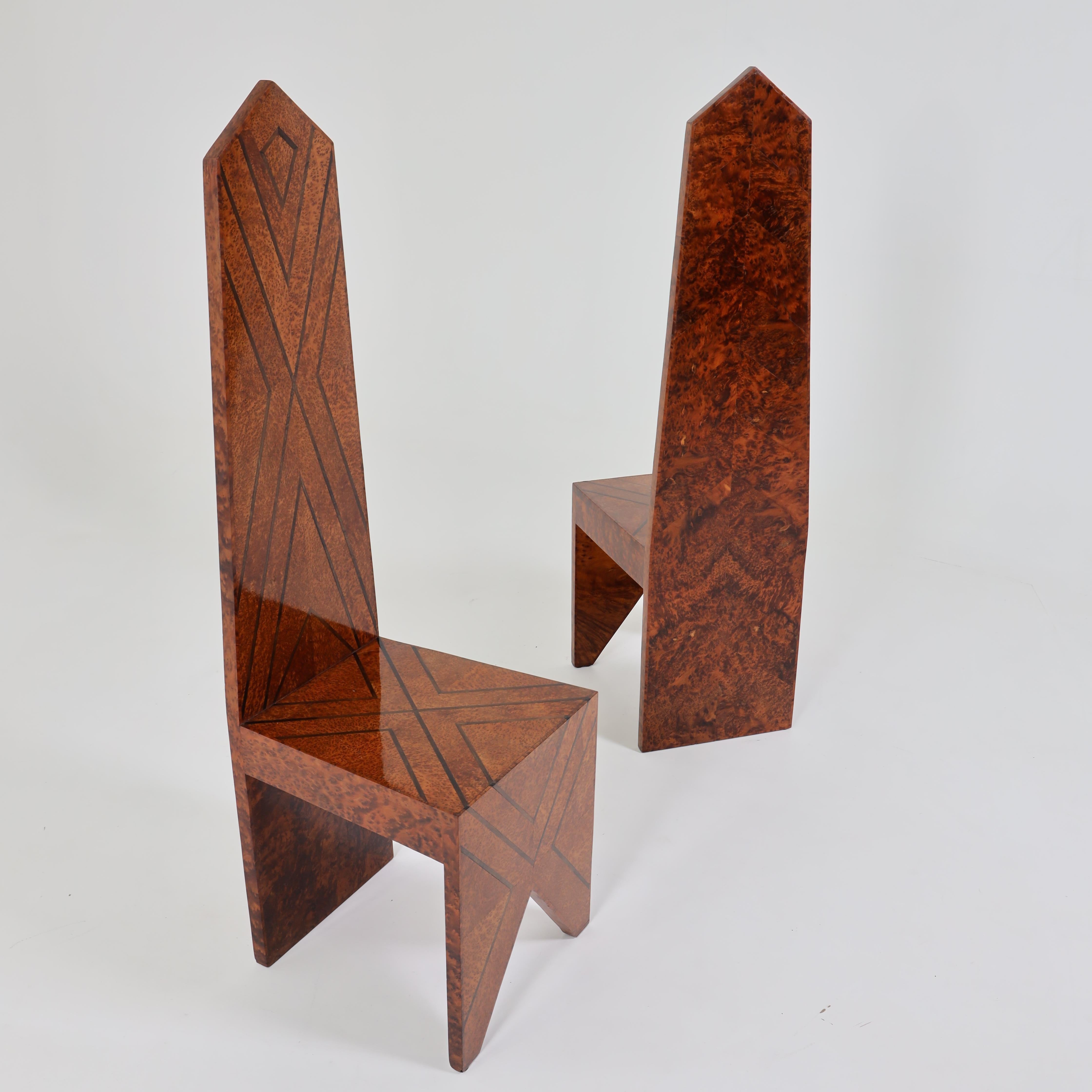 Pair of Modernist Tall Back 