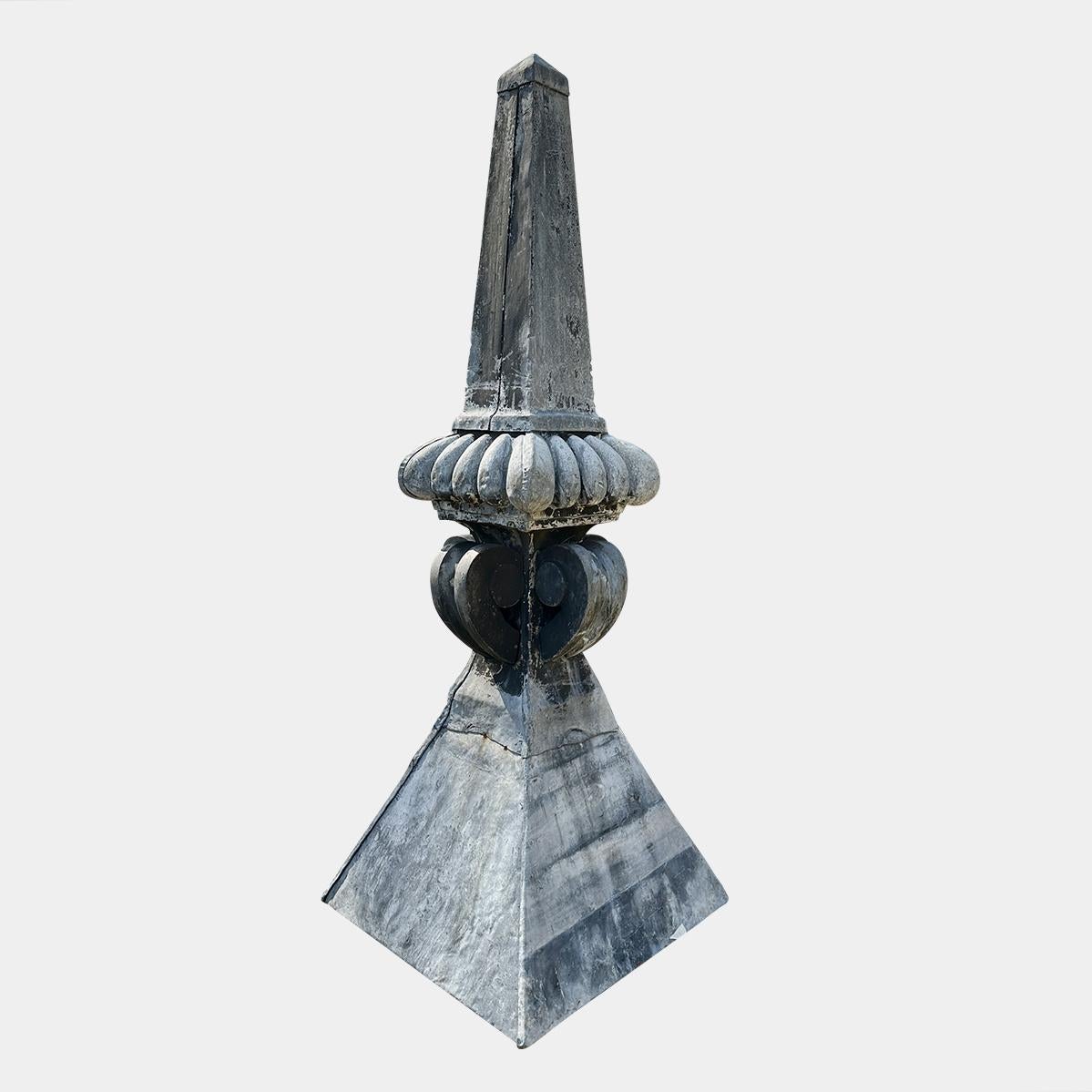 Victorian A Pair Of Monumental Lead Antique Obelisks Finials  For Sale