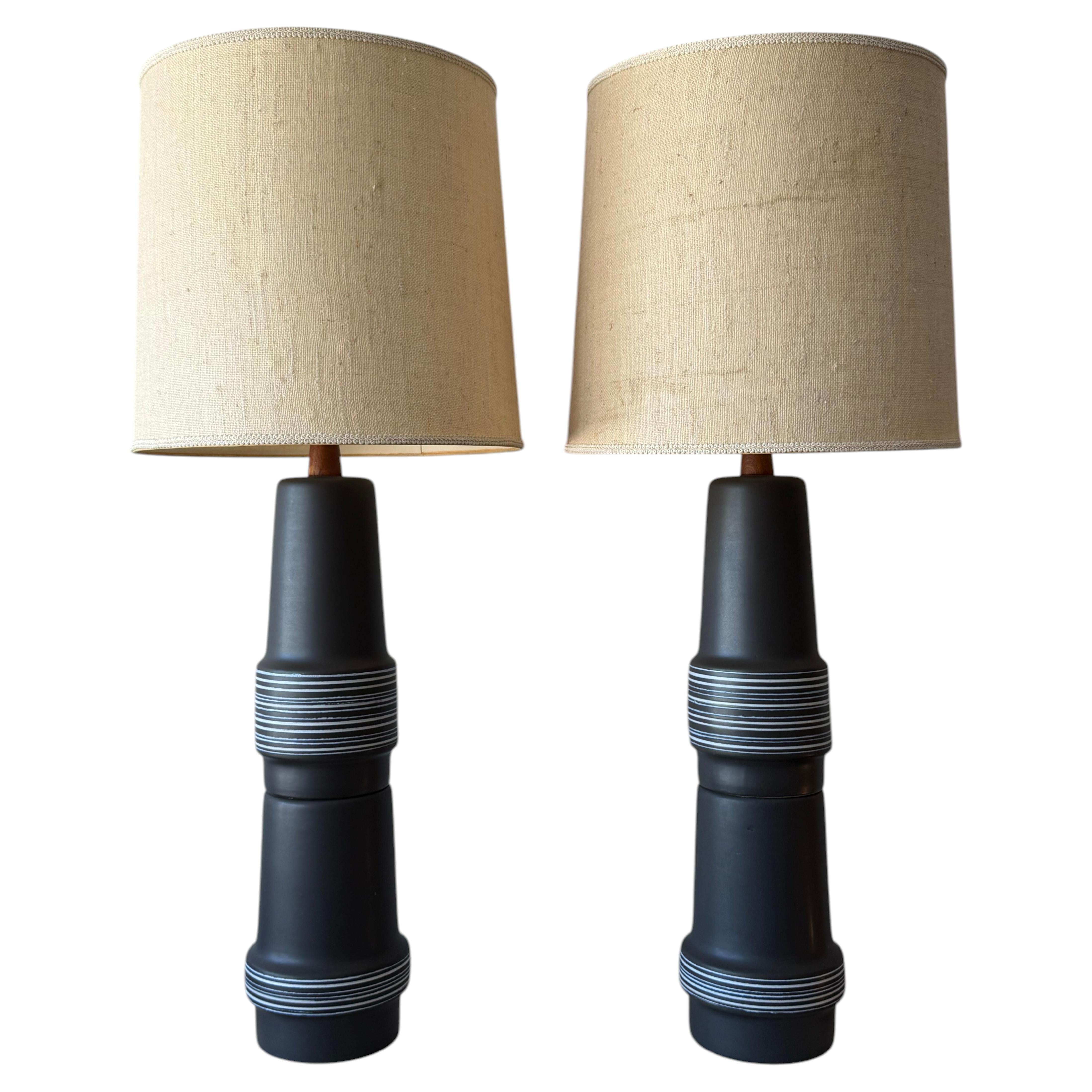 A Pair Of Monumental Martz Lamps