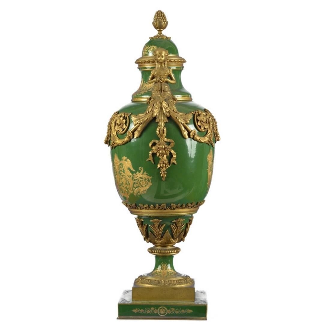 19th Century Pair of Monumental Sèvres Porcelain Vases For Sale