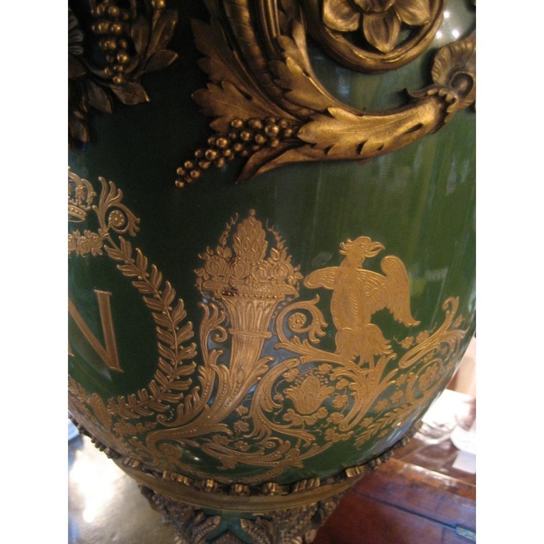 Pair of Monumental Sèvres Porcelain Vases For Sale 4