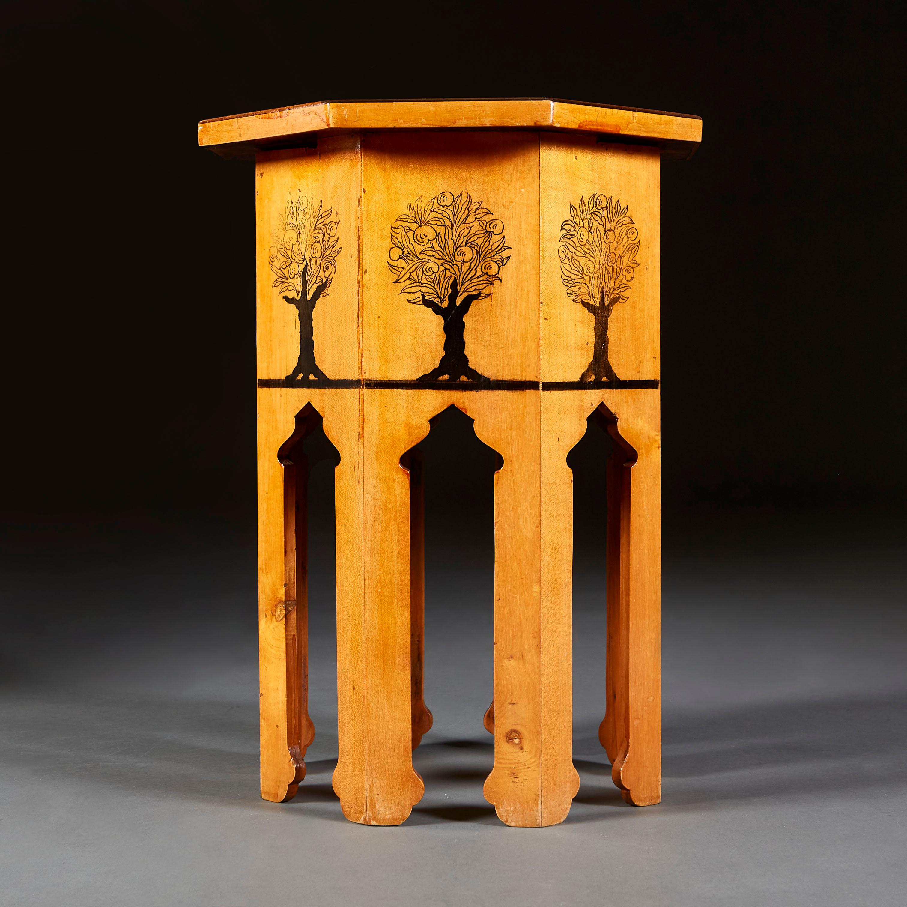 English Pair of Moorish Occasional Tables After William de Morgan For Sale