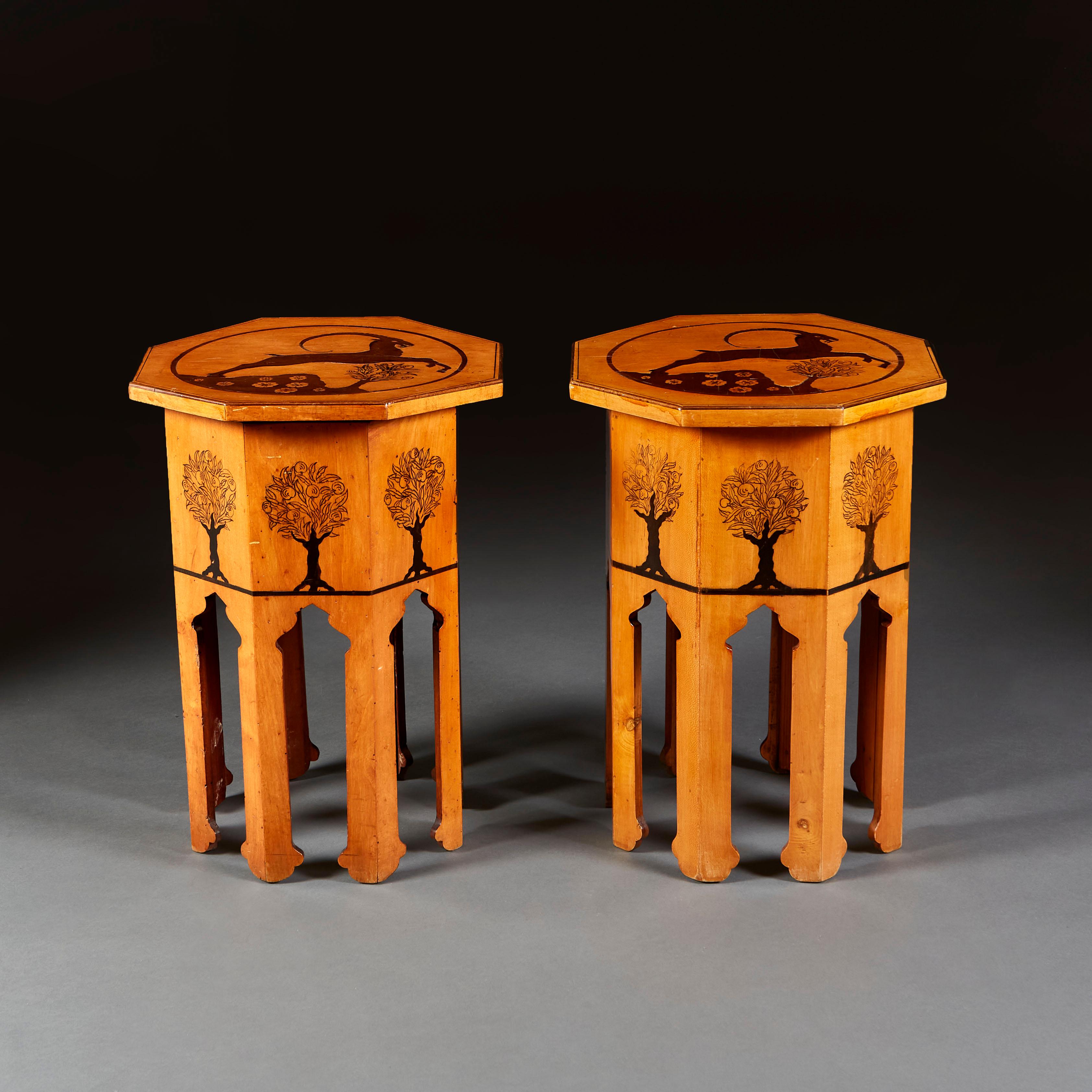 Pair of Moorish Occasional Tables After William de Morgan In Good Condition For Sale In London, GB