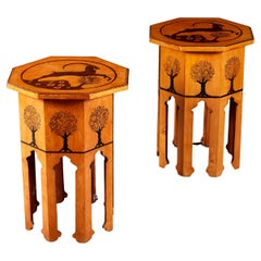 Antique Pair of Moorish Occasional Tables After William de Morgan