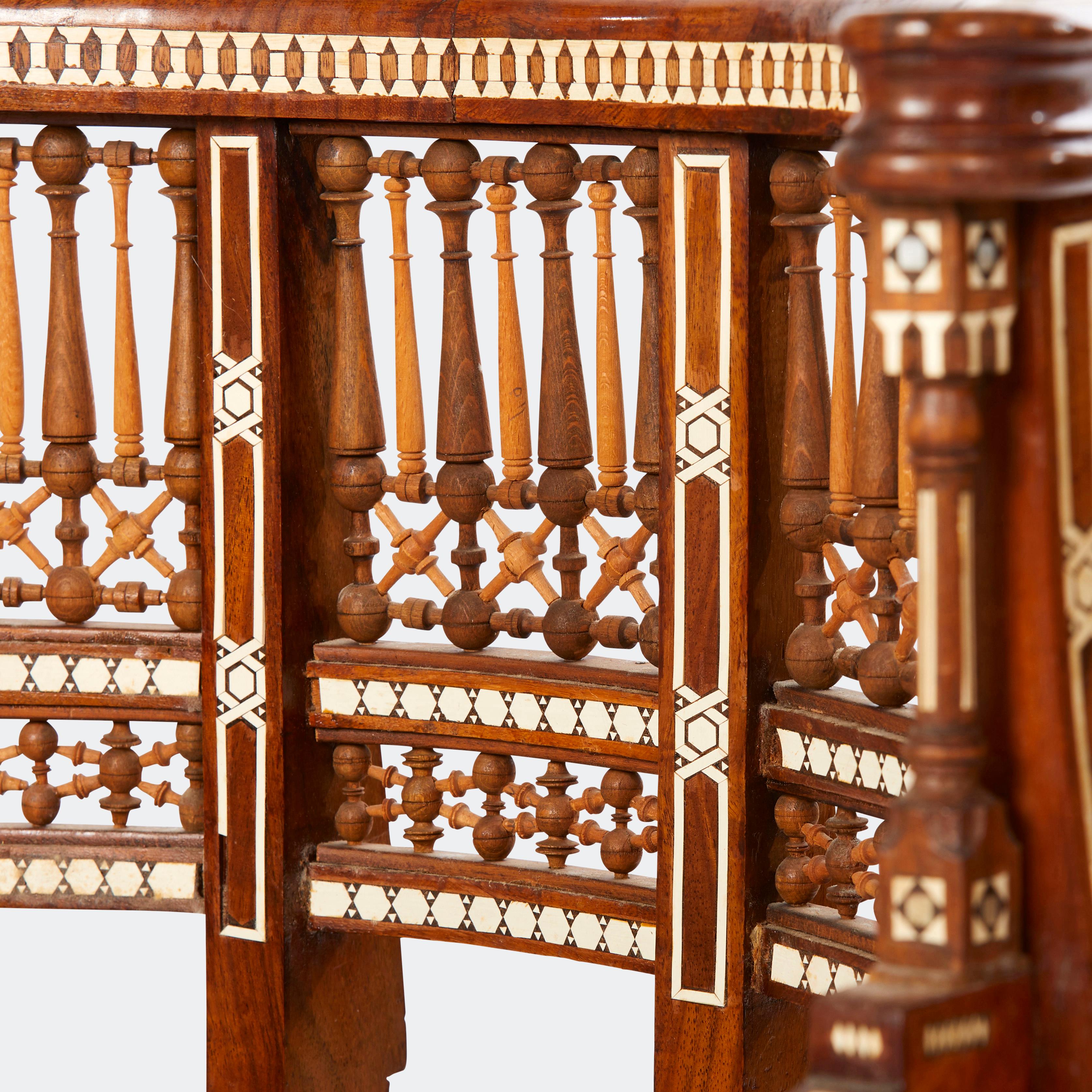 Pair of Moroccan Inlaid Rosewood Chairs In Good Condition In New York, NY