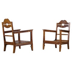 A Pair of Mountain Low Armchairs France 1950s