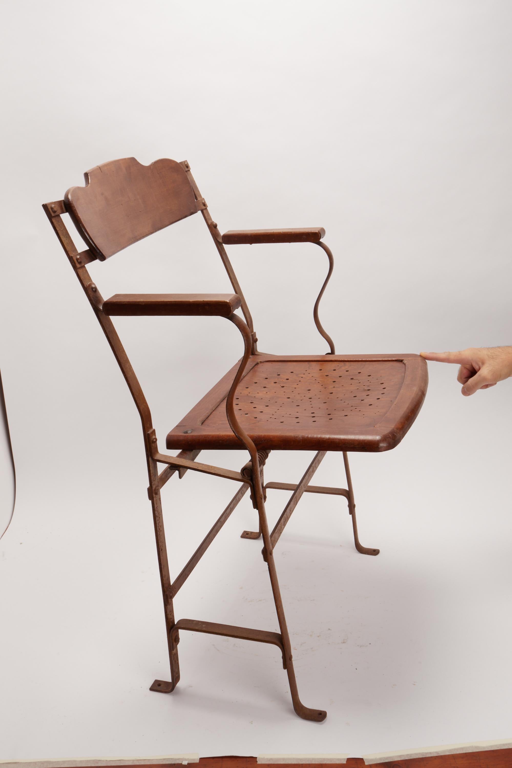 Iron Pair of Movie Theater Chairs, France, 1900