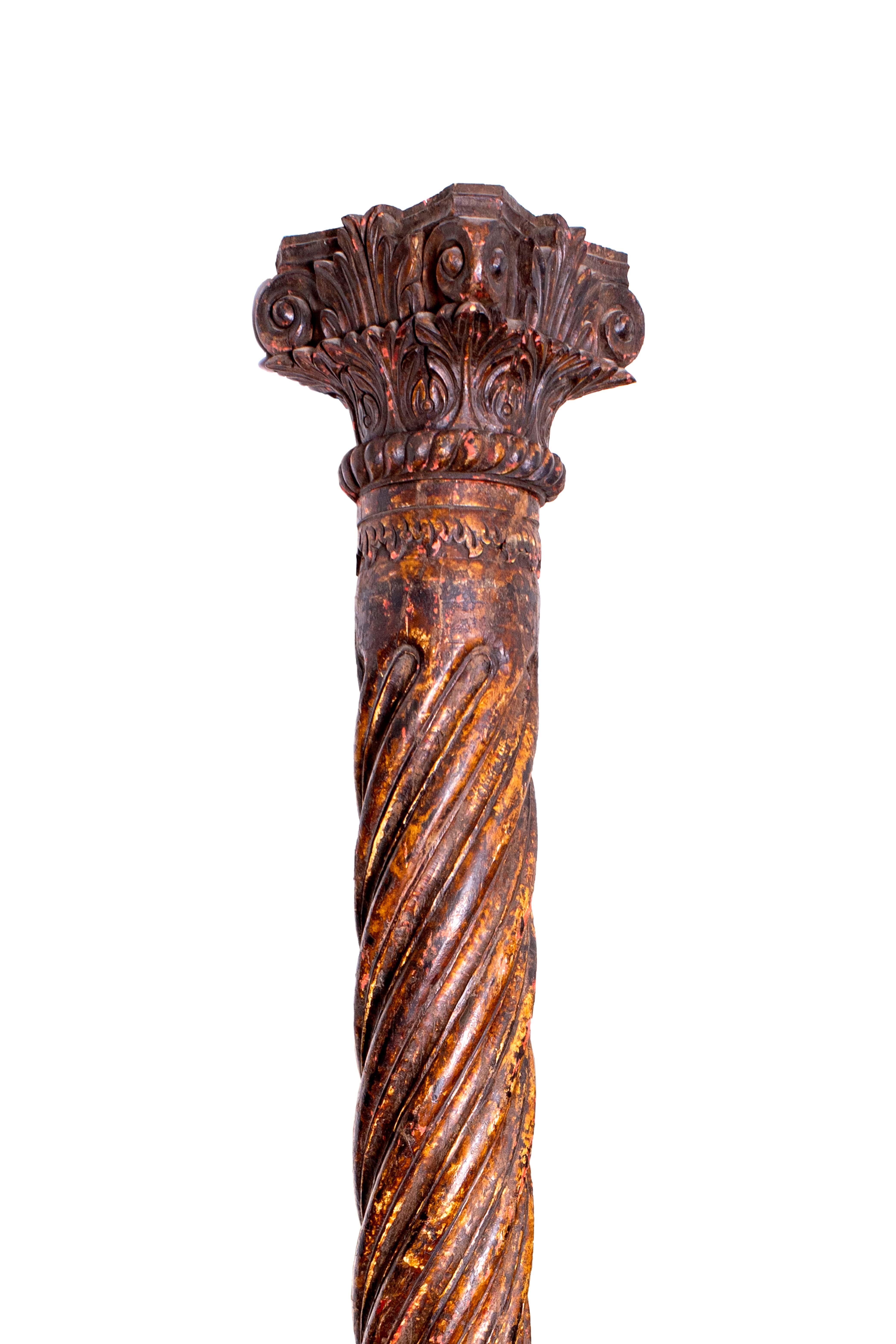 A Pair of 19th century Indian columns in European style, with removable base and crown.
 