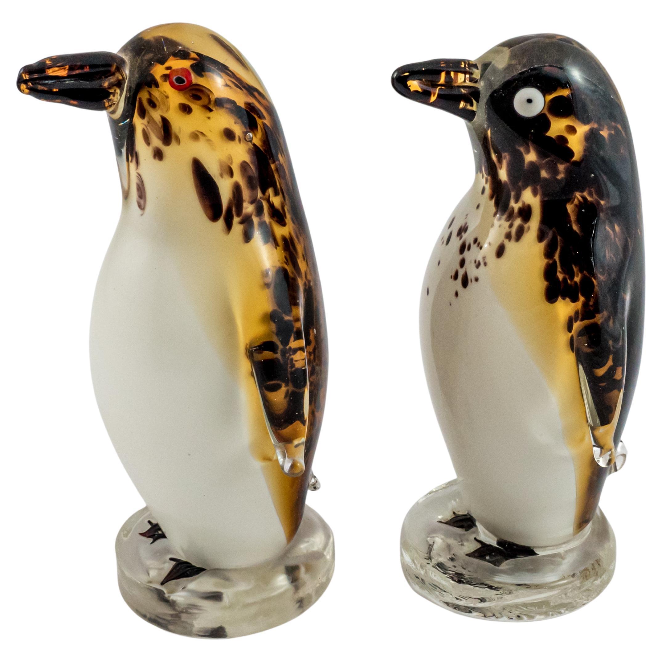 Hand-Crafted Murano Glass Penguin Sculptures from Italy, 1970s