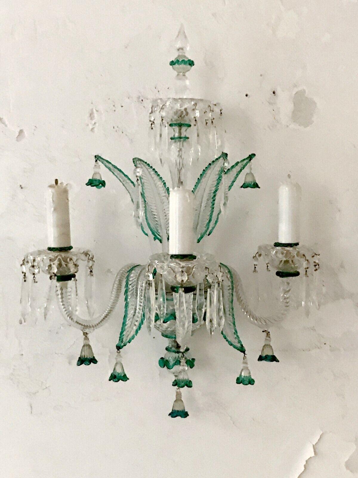 A Pair of MURANO GLASS WALL APPLIQUES, by FLAVIO POLI & VERONESE, Italy 1960 In Good Condition For Sale In PARIS, FR