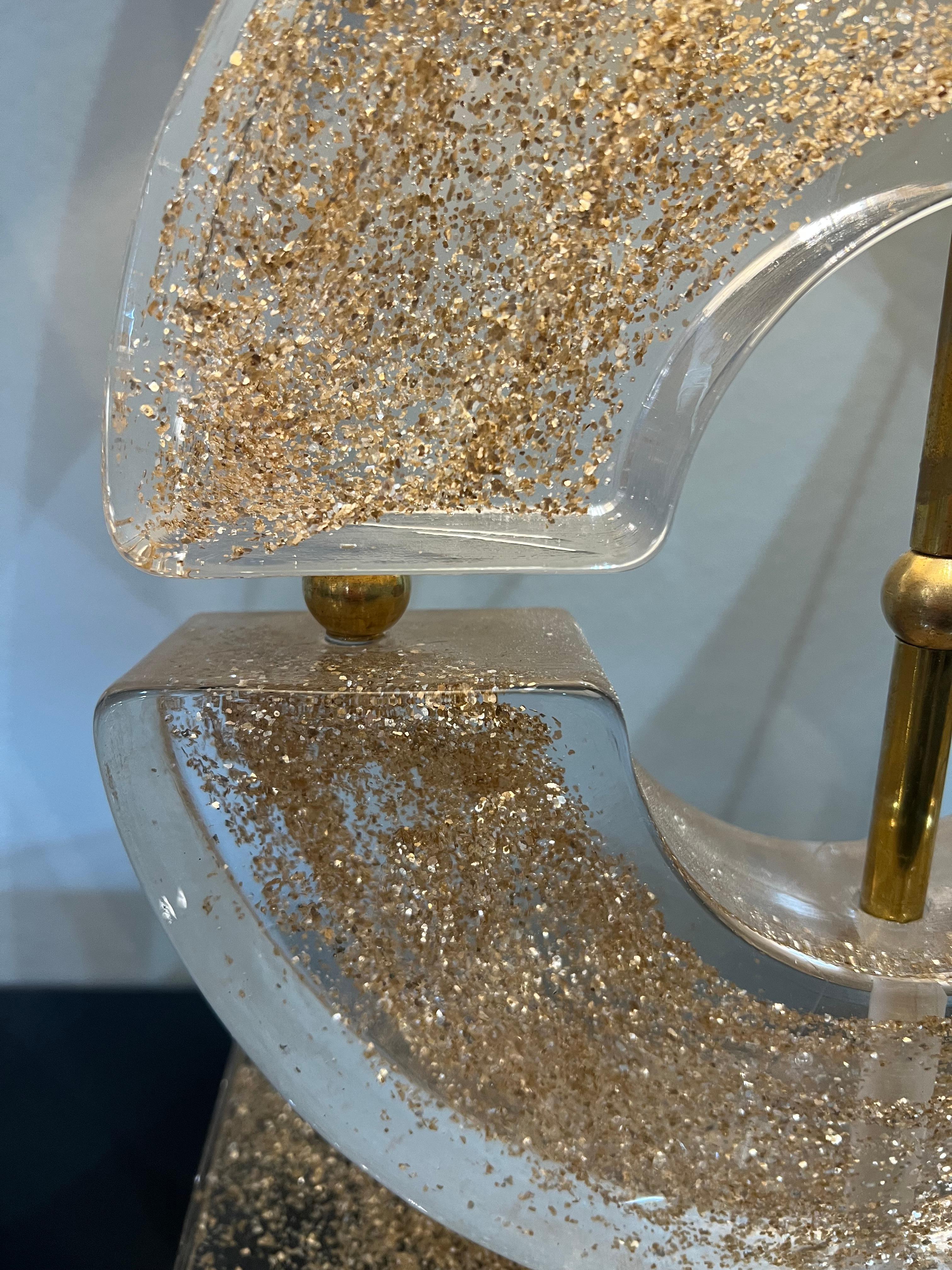 italien Paire de lampes de Murano avec poussière d'or en vente