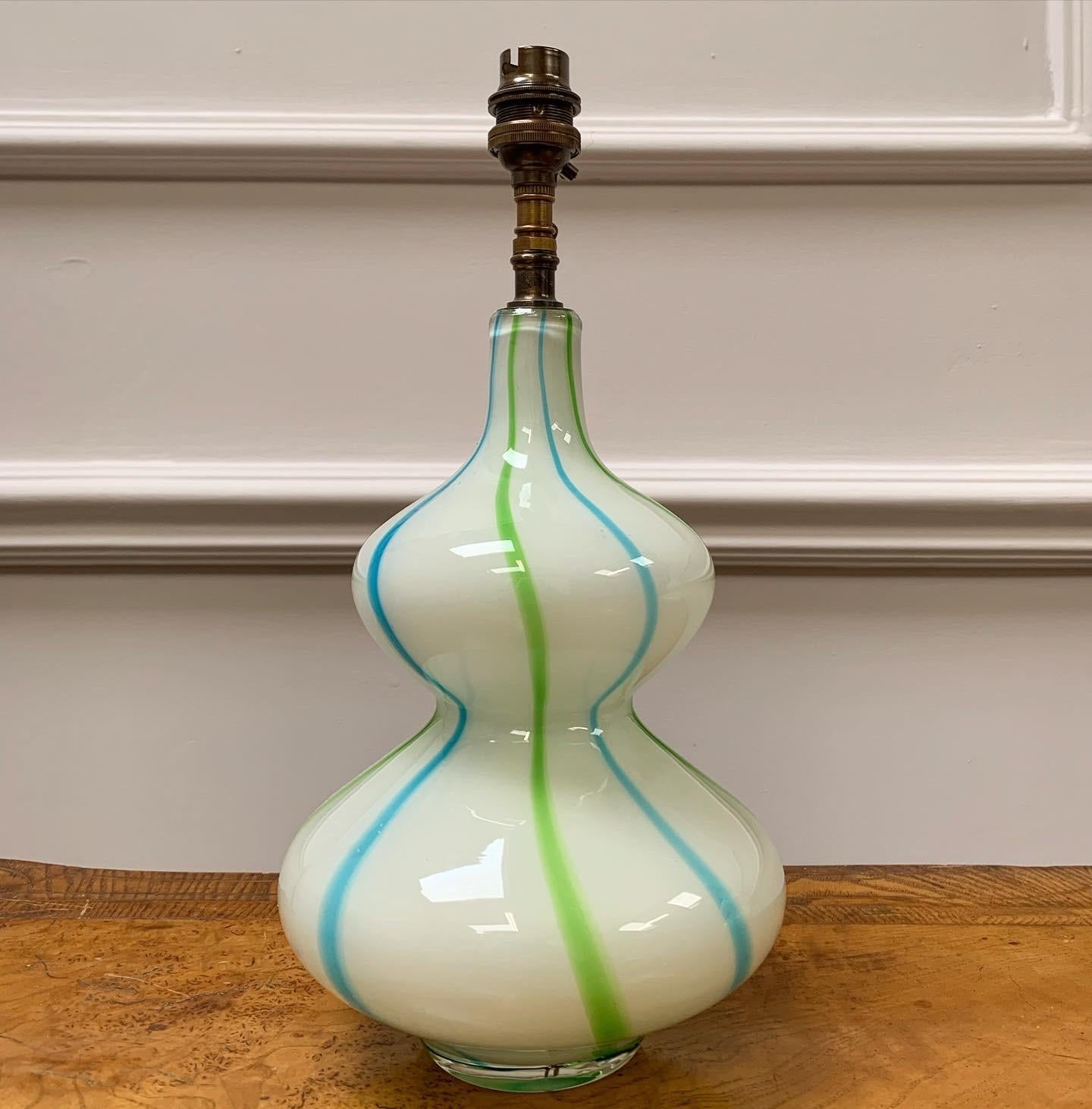 Other A Pair of Murano Polychrome Double Gourd Lamps For Sale