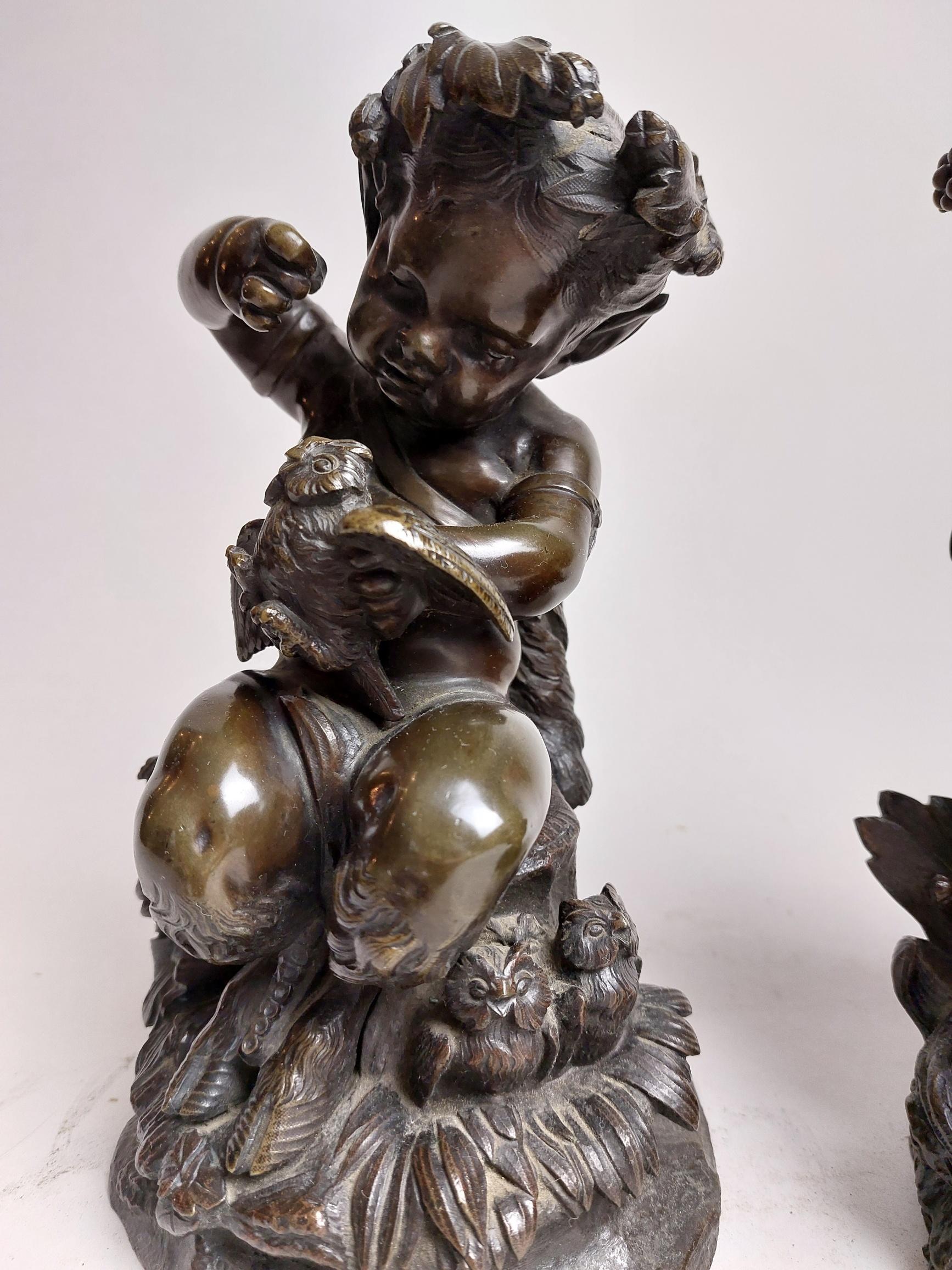 Baroque Revival Pair of Murderous 19th Century Bronze Fawns For Sale