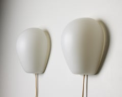 A pair of Musling wall lamps, model L306 by Lyfa, Denmark, 1950s