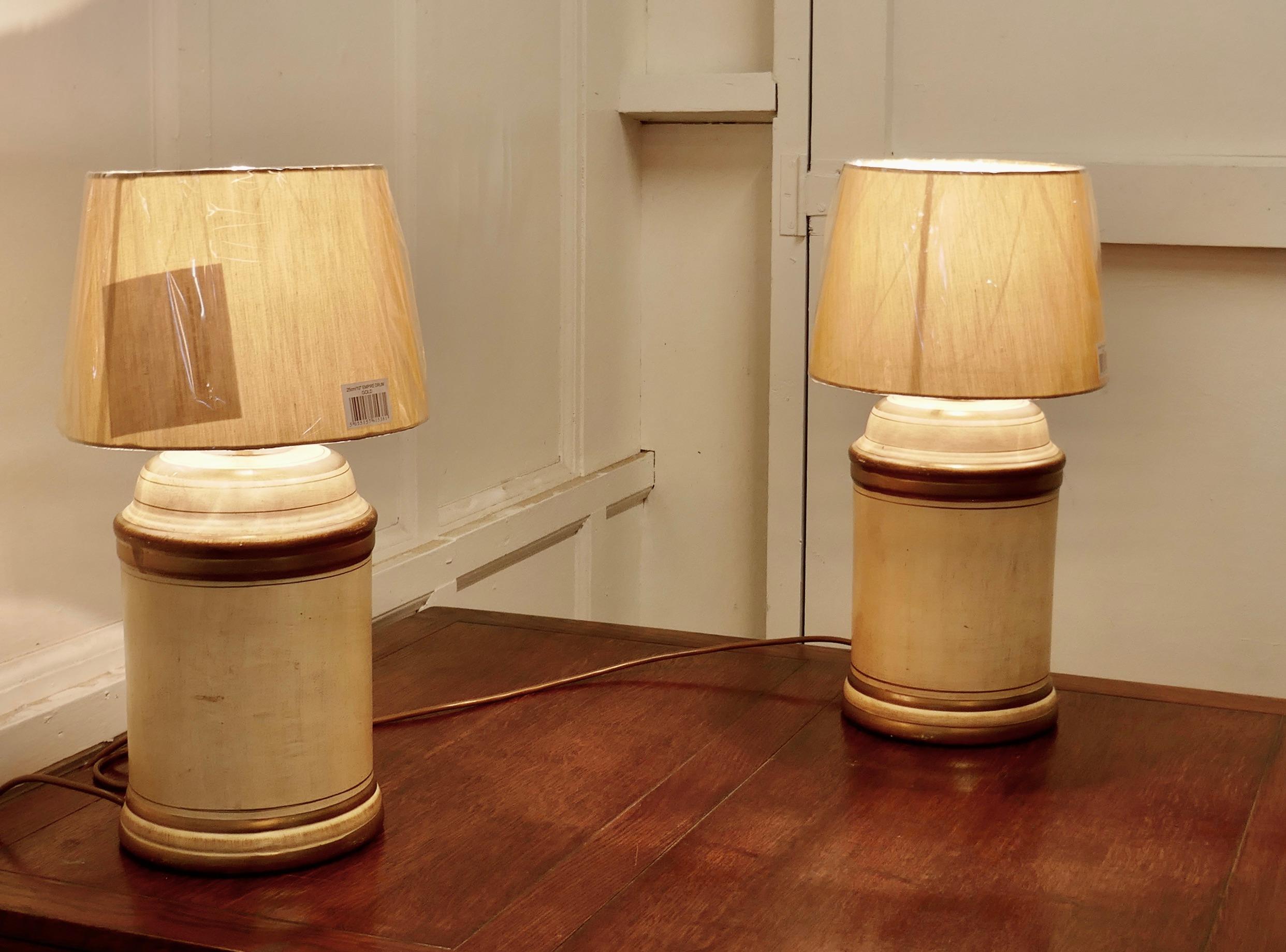 20th Century Pair of Mustard Yellow Table Lamps