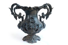 Pair of Napoleon Cast Iron Urns