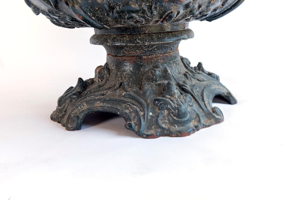 Pair of Napoleon Cast Iron Urns For Sale 1