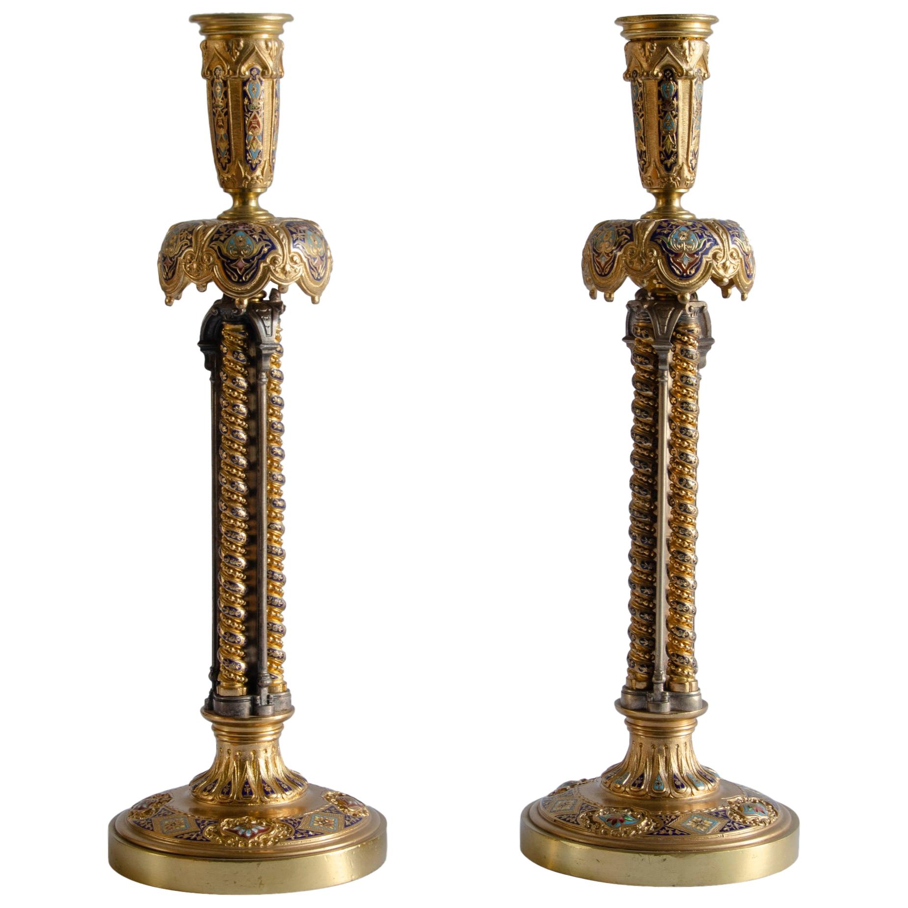 Pair of Napoleon III Candlesticks