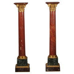 Antique A Pair of Napoléon III 'Corinthian' Pedestals, Attributed Maison Millet