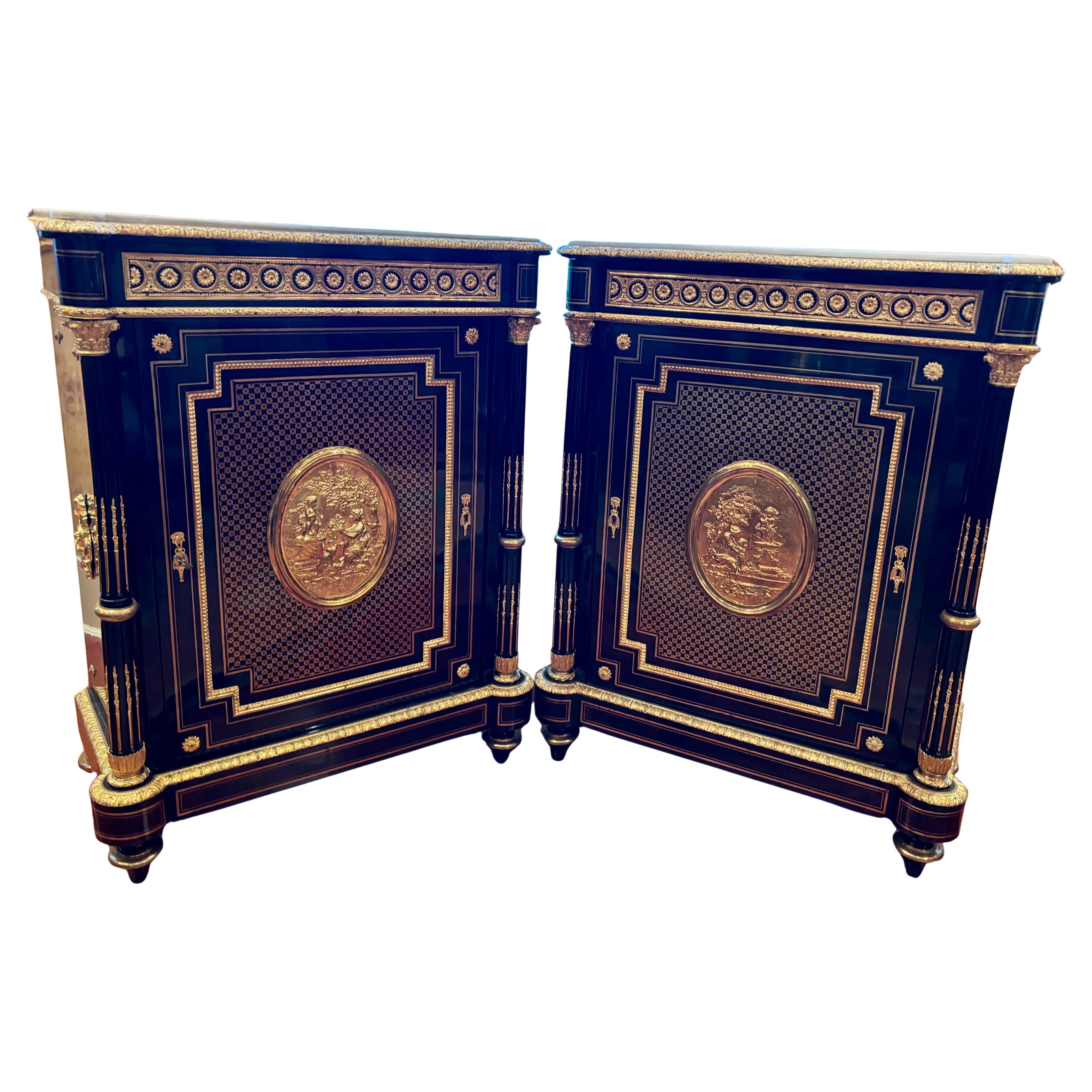 Paire de Meubles d
Appui Napoléon III en Wood Wood ébonisé et montés sur bronze en vente