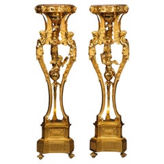 A Pair of Napoléon III Gilt-Bronze Pedestals