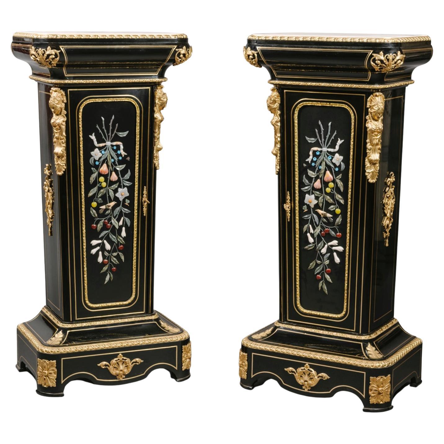 Faux Marble Painted Wood Pedestal or For Sale at 1stDibs