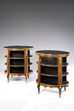 Pair of Napoleon III Kingwood Freestanding Open Bookcases
