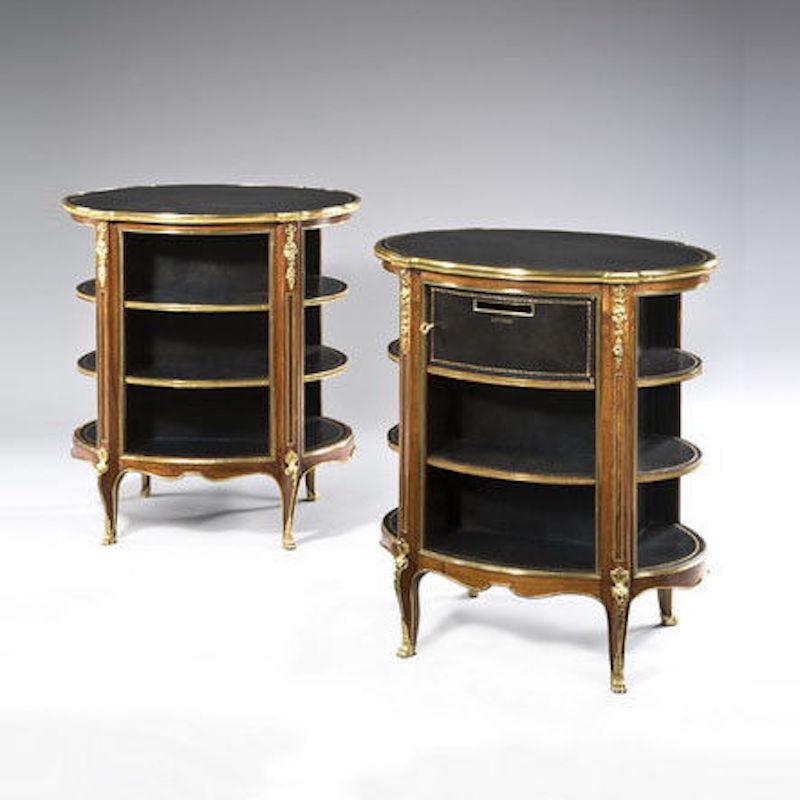 Pair of Napoleon III Kingwood Freestanding Open Bookcases In Good Condition For Sale In Lymington, Hampshire