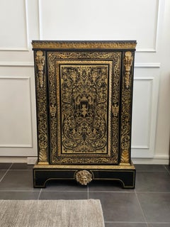 Pair of Napoleon III Ormolu-Mounted Inlaid Boulle Pier Cabinets