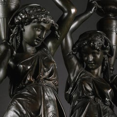 Paire de figurines en bronze patiné de Napoléon III par Victor Paillard