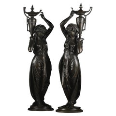 Pareja de figuras de bronce patinado de Napoleón III por Victor Paillard